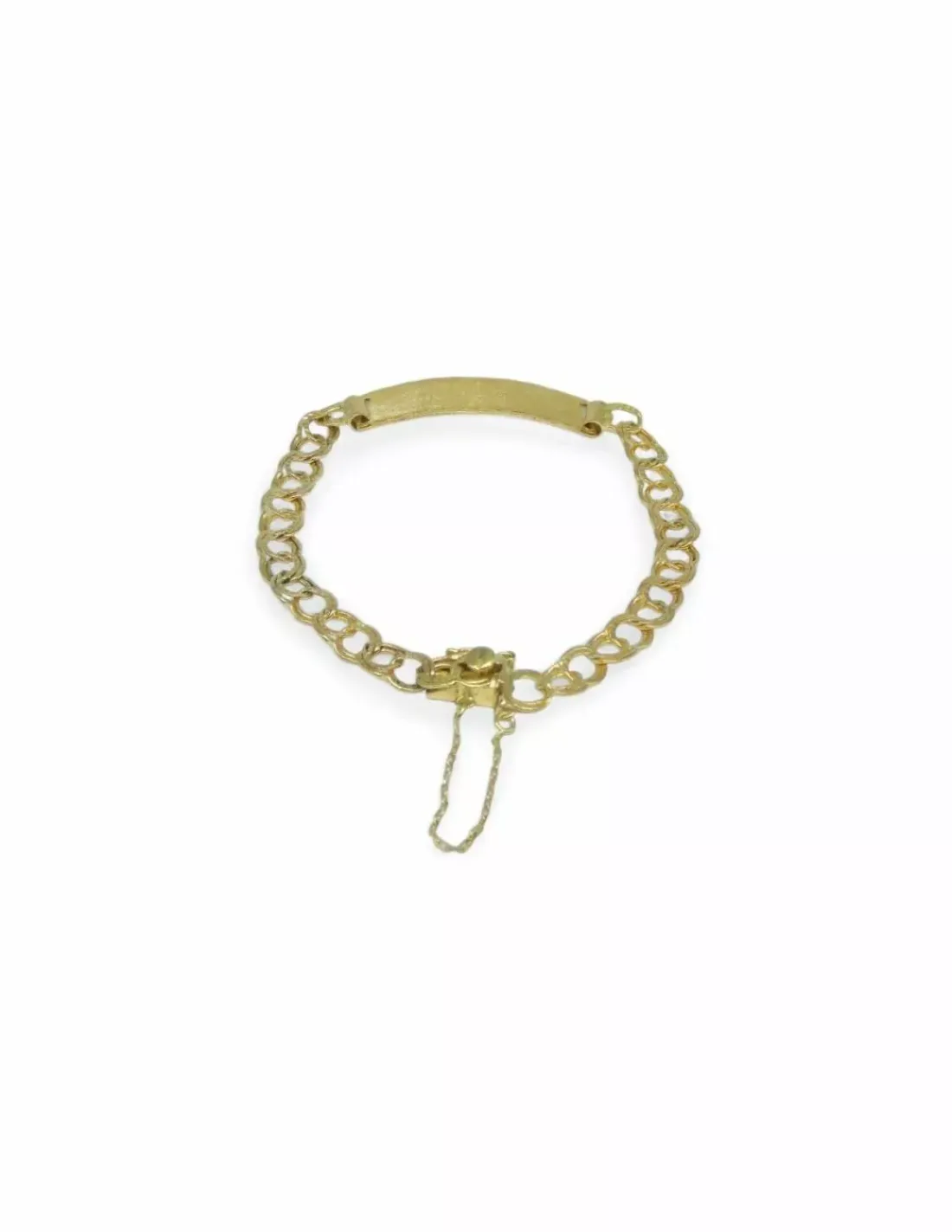 Best Sale Esclava eslabón love y placa satinada oro 18k - 20 cm Esclavas | Pulseras De Plata