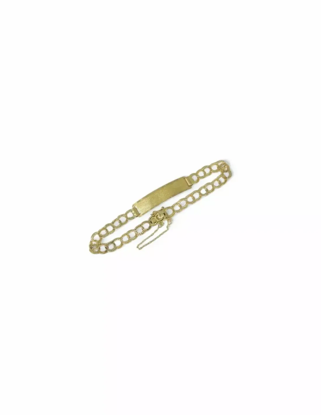 Best Sale Esclava eslabón love y placa satinada oro 18k - 20 cm Esclavas | Pulseras De Plata