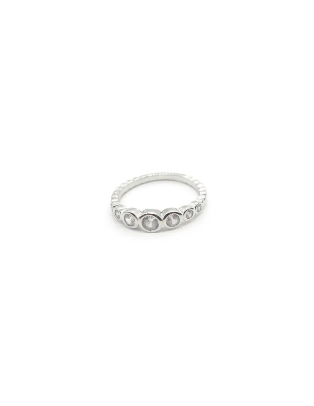 Best Sale foto*Anillo bolitas y circonitas chatones tamaño ascendente Plata 925 Anillos De Plata | Anillos