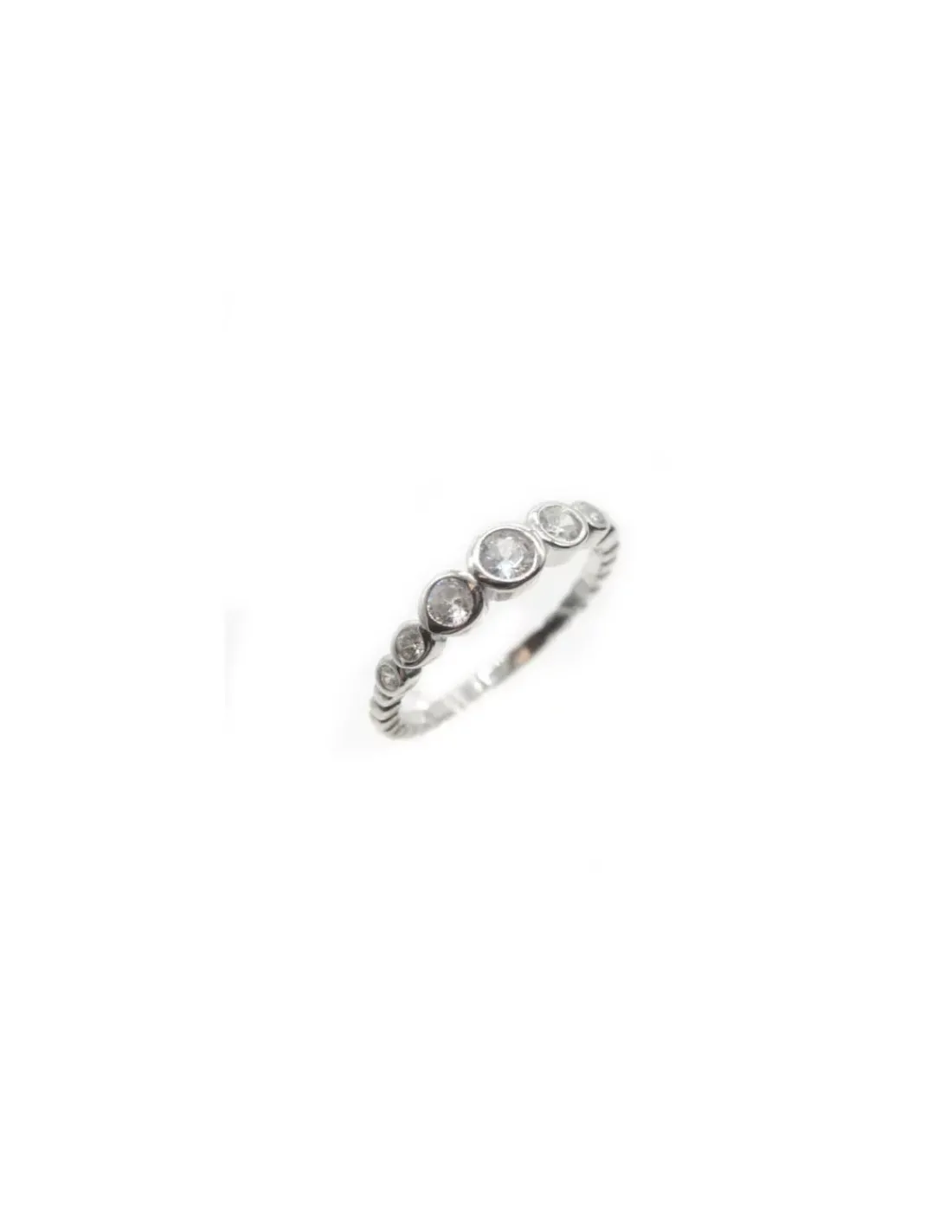 Best Sale foto*Anillo bolitas y circonitas chatones tamaño ascendente Plata 925 Anillos De Plata | Anillos