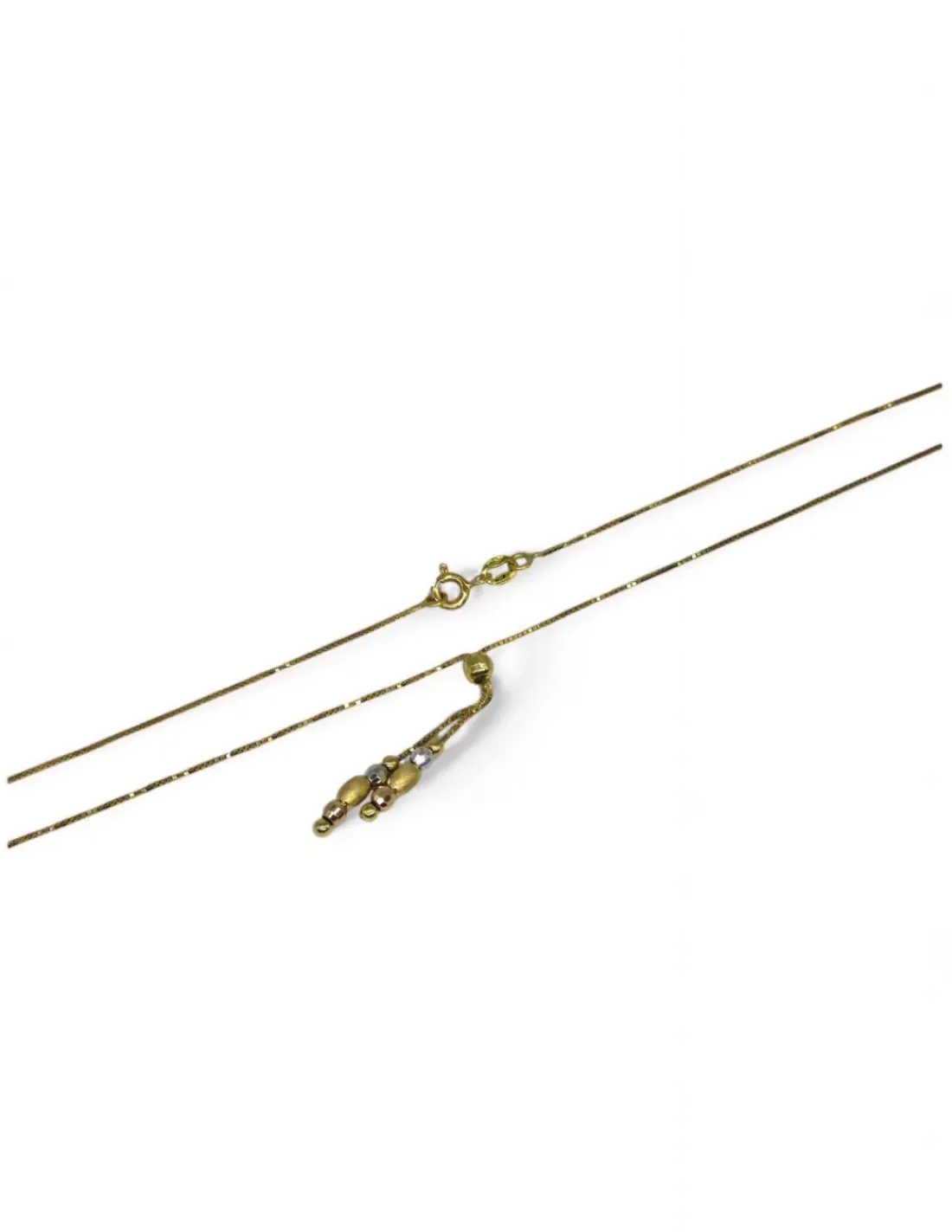 Outlet Gargantilla bolas mate y brillo oro tricolor 18k - 40cm Gargantillas De Oro | Cadenas De Oro
