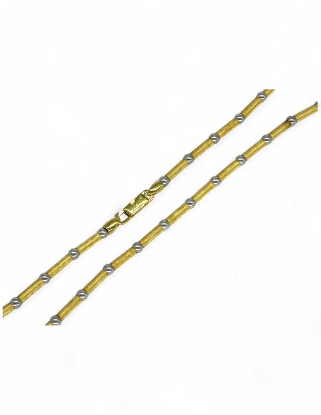 Best Sale Gargantilla bolitas oro bicolor 18k - 44cm Gargantillas De Oro | Cadenas De Oro