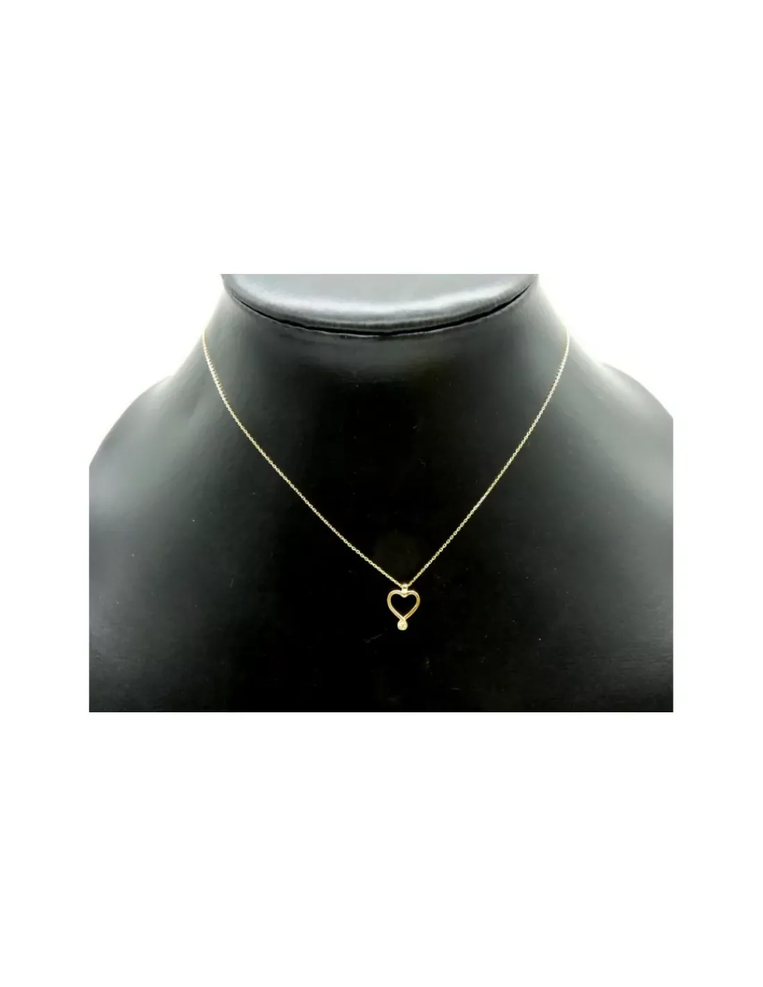 Cheap Gargantilla colgante corazón con brillante oro 18k - 44 cm Cadenas Con Brillantes | Gargantillas De Oro