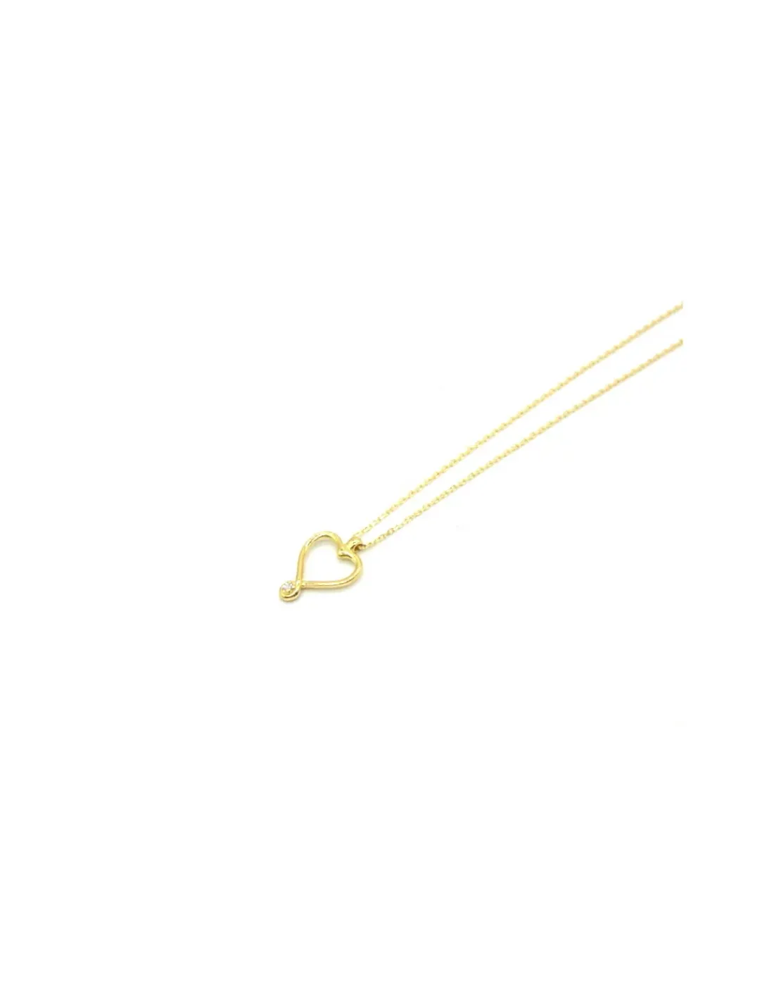 Cheap Gargantilla colgante corazón con brillante oro 18k - 44 cm Cadenas Con Brillantes | Gargantillas De Oro