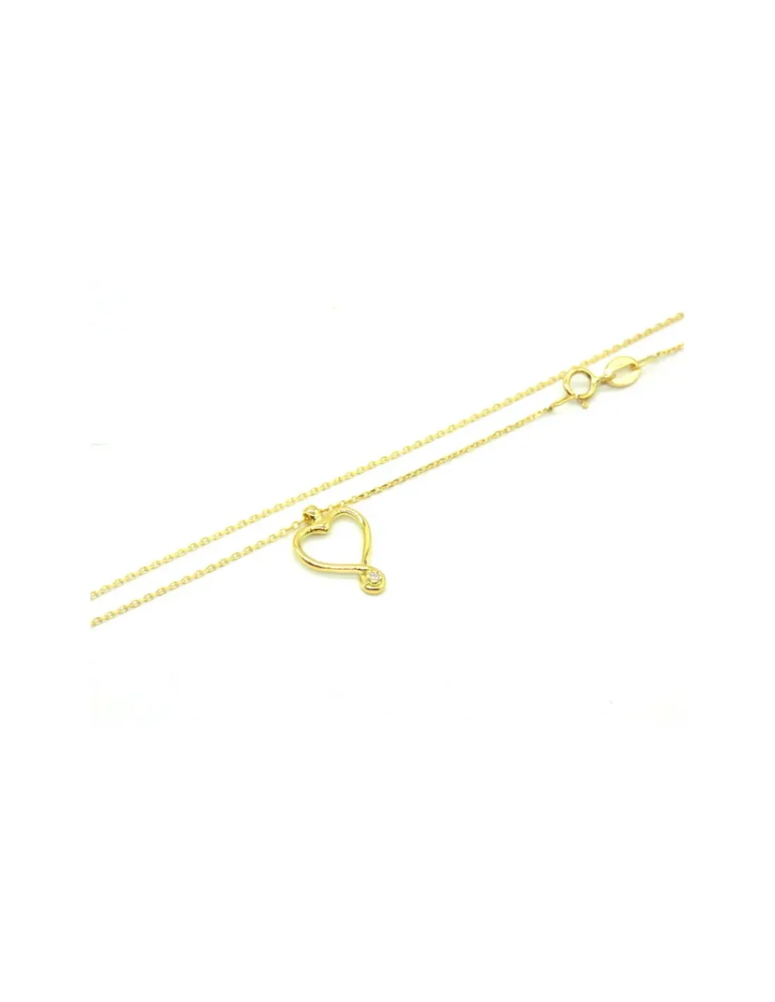 Cheap Gargantilla colgante corazón con brillante oro 18k - 44 cm Cadenas Con Brillantes | Gargantillas De Oro