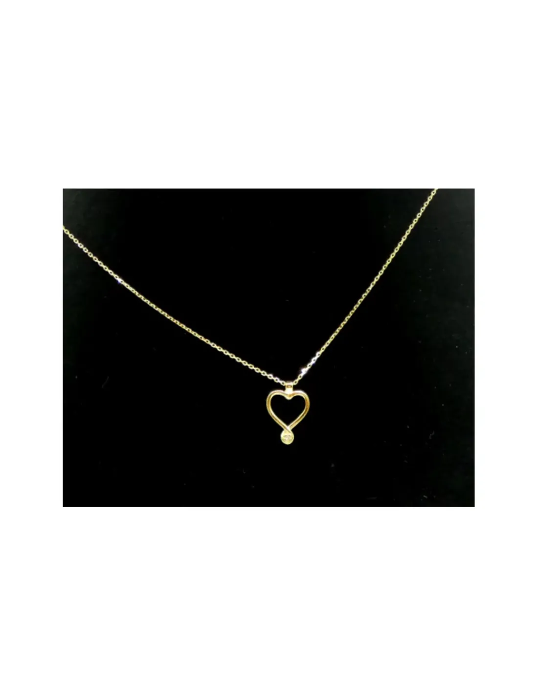 Cheap Gargantilla colgante corazón con brillante oro 18k - 44 cm Cadenas Con Brillantes | Gargantillas De Oro