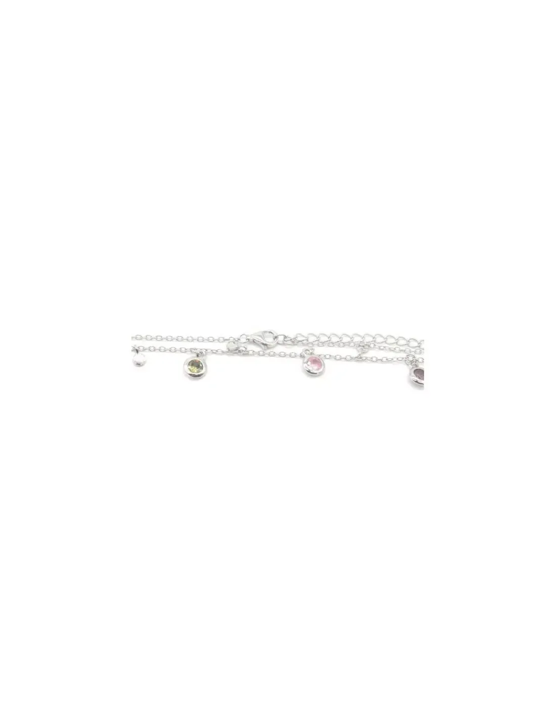 Clearance Gargantilla colgantes hojas y circonitas colores Plata 925 rodio - 40 cm Gargantillas De Plata