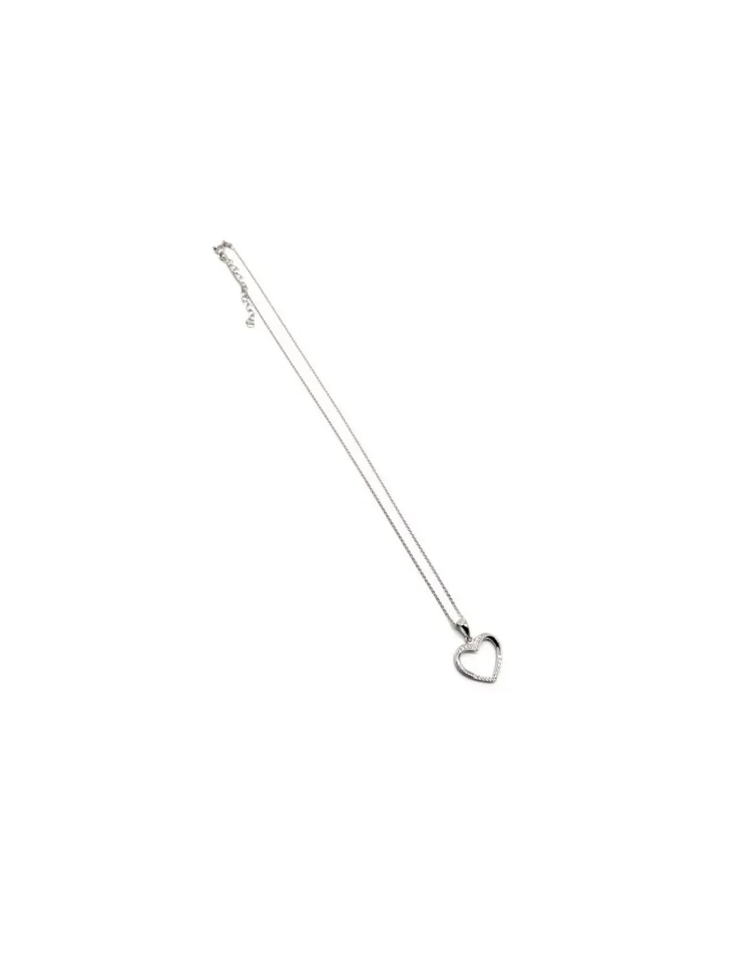 Best Sale Gargantilla con colgante silueta corazón con circonitas plata - 45 cm Gargantillas De Plata | Colgante De Corazones