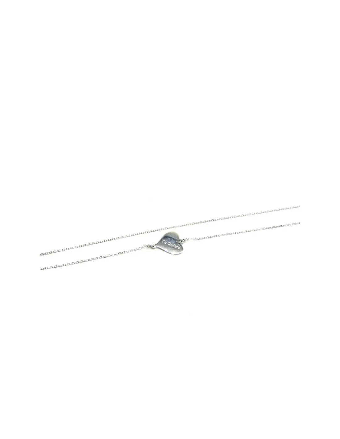 Shop Gargantilla corazón "Te quiero" oro blanco 18k - 42 cm Gargantillas De Oro