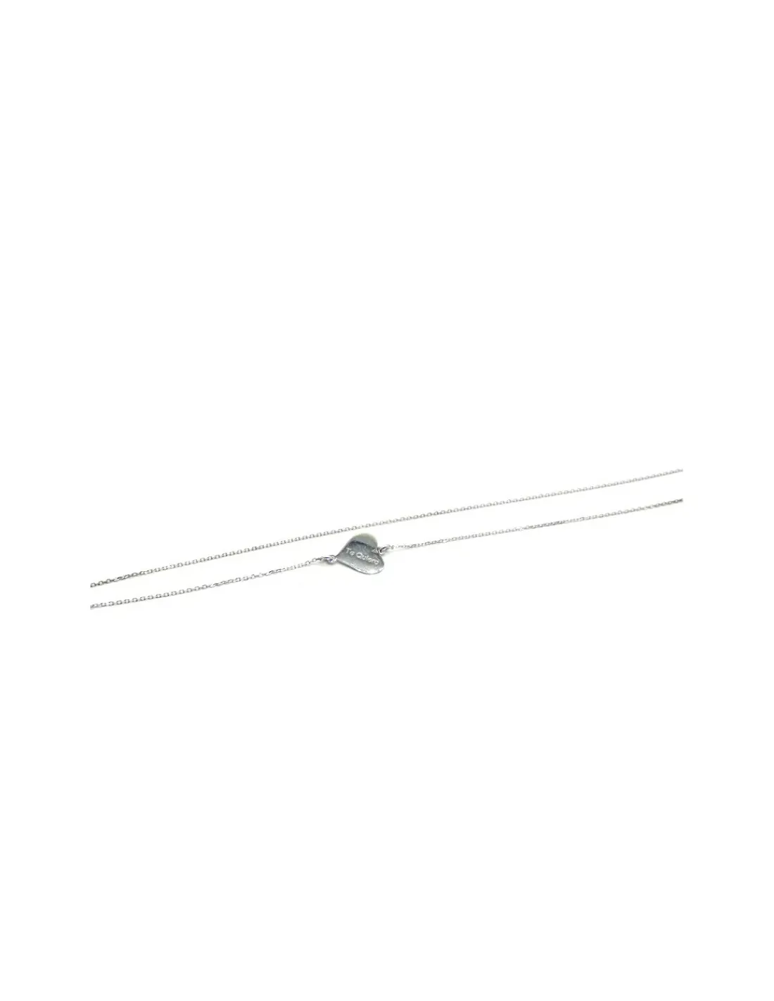 Shop Gargantilla corazón "Te quiero" oro blanco 18k - 42 cm Gargantillas De Oro
