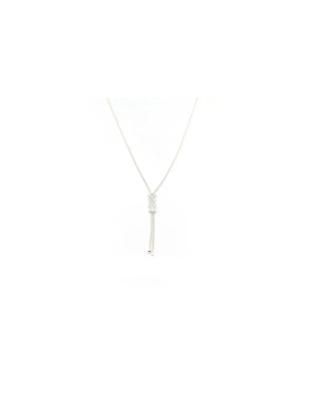 Best Sale Gargantilla nudos bola cordón Plata de Ley - 50 cm Gargantillas De Plata