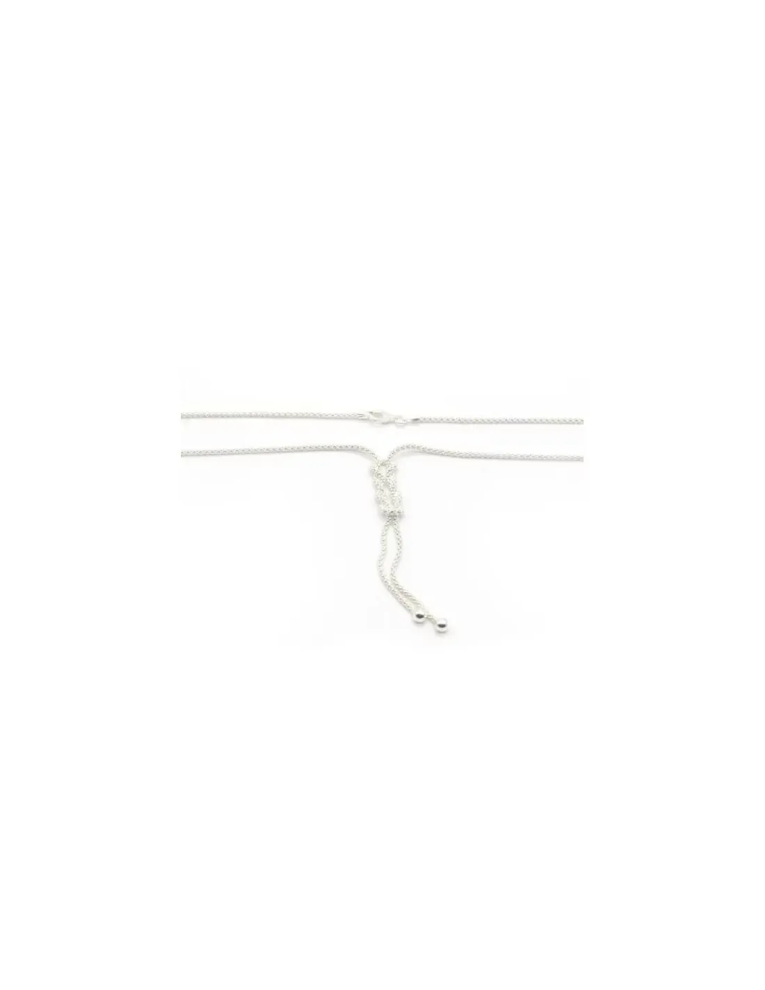 Best Sale Gargantilla nudos bola cordón Plata de Ley - 50 cm Gargantillas De Plata