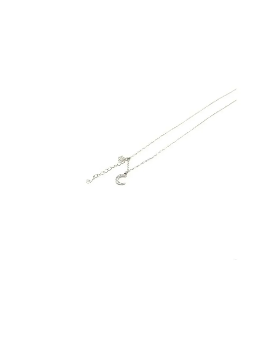 Sale Gargantilla plata doble cadena media luna y estrella circonitas - 44cm Gargantillas De Plata