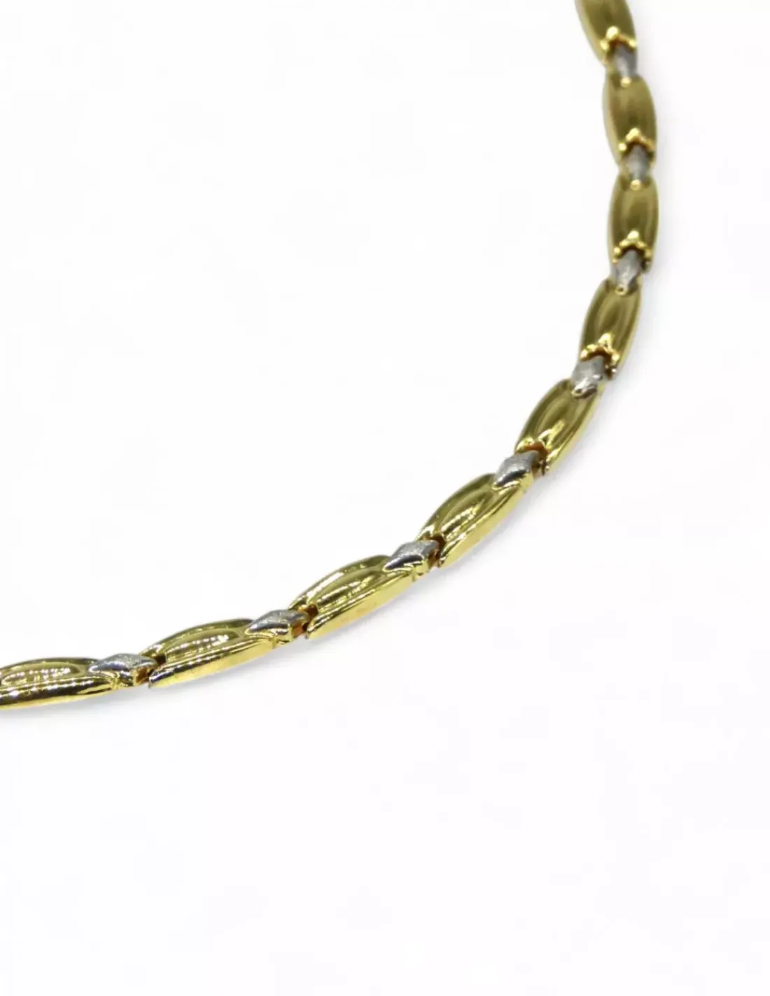 Best Sale Gargantilla semi-articulada bicolor oro 18k - 42cm Gargantillas De Oro