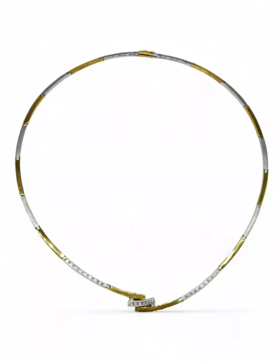 Sale Gargantilla semirrígida bicolor oro 18k - 36cm Cordones De Oro