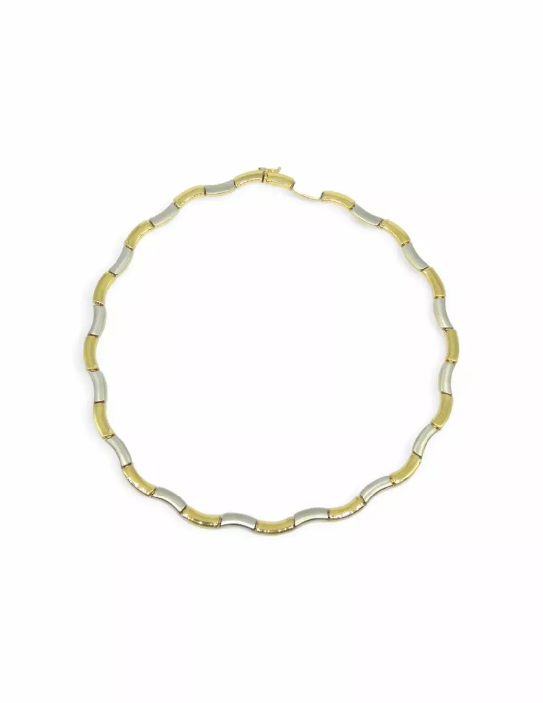 Sale Gargantilla semirrígida ondas bicolor 18k - 47cm Gargantillas De Oro