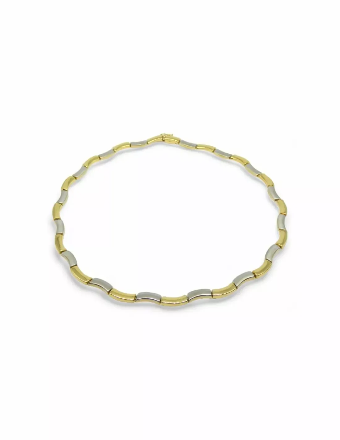 Sale Gargantilla semirrígida ondas bicolor 18k - 47cm Gargantillas De Oro