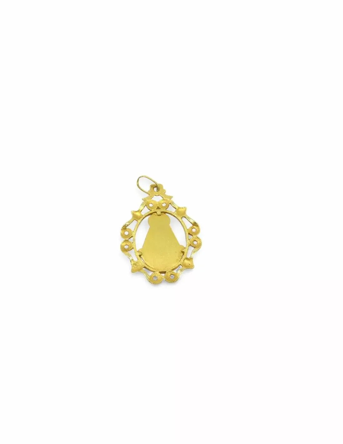 Fashion Medalla con orla Virgen del Rocío oro 18k Medalla De La Virgen | Colgante Con La Virgen