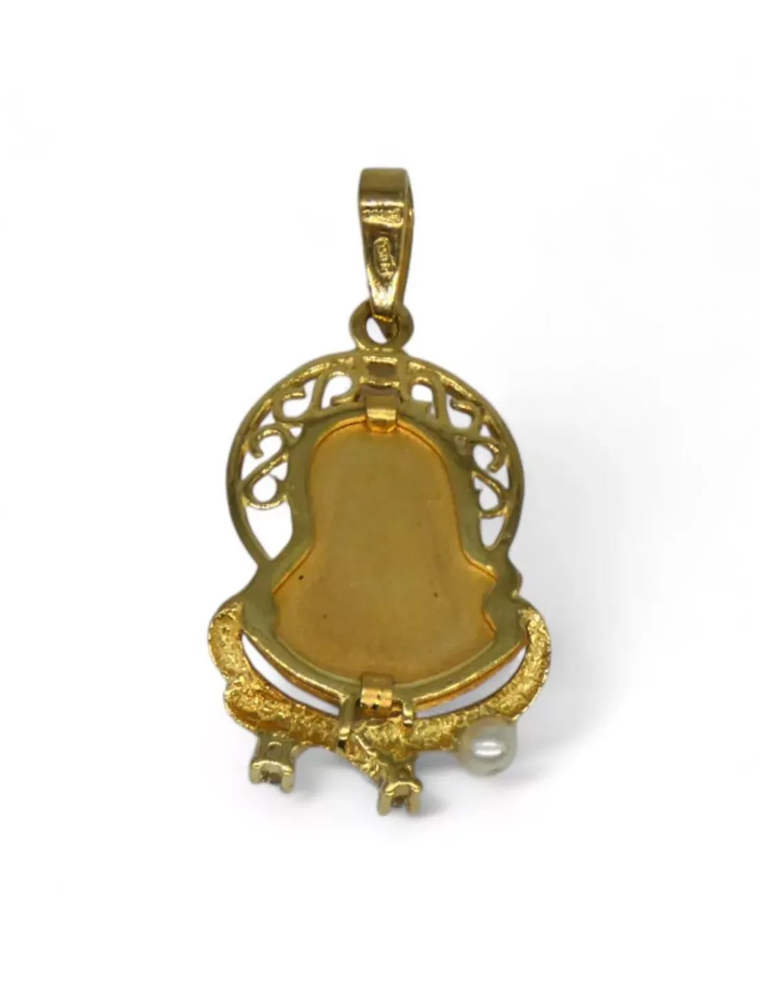 Best Medalla Virgen niña calada perla y circonitas oro 18k Medalla Para Bebé | Medalla De La Virgen