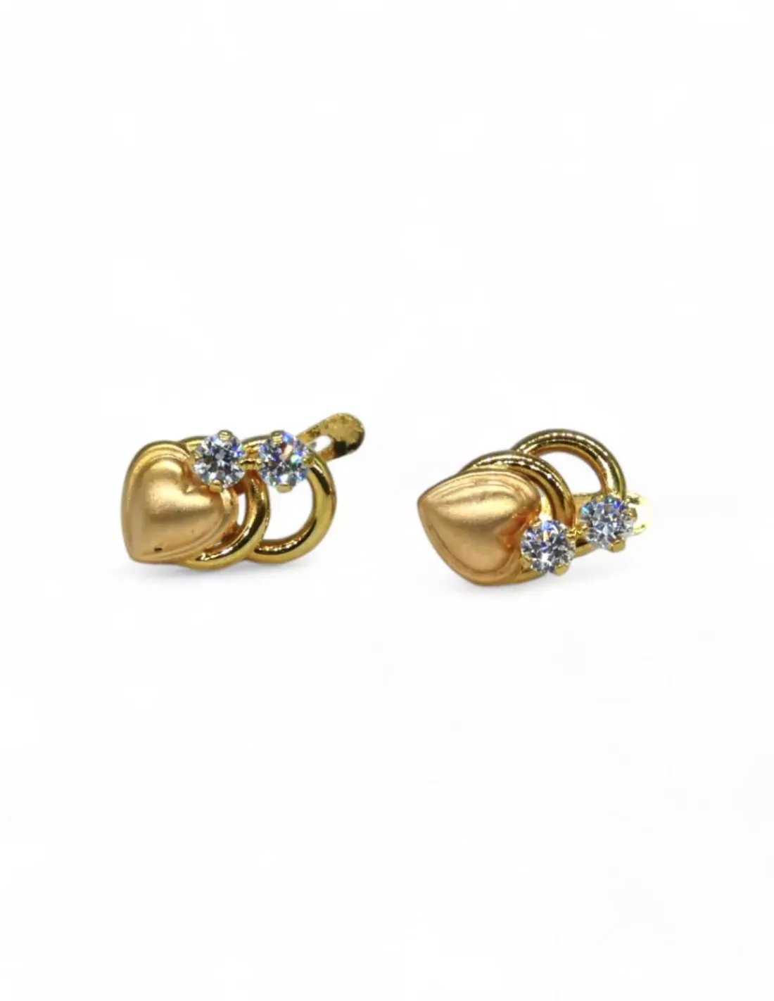 Cheap Pendientes alianzas corazón acabado mate circonitas oro 18k Pendientes De Oro