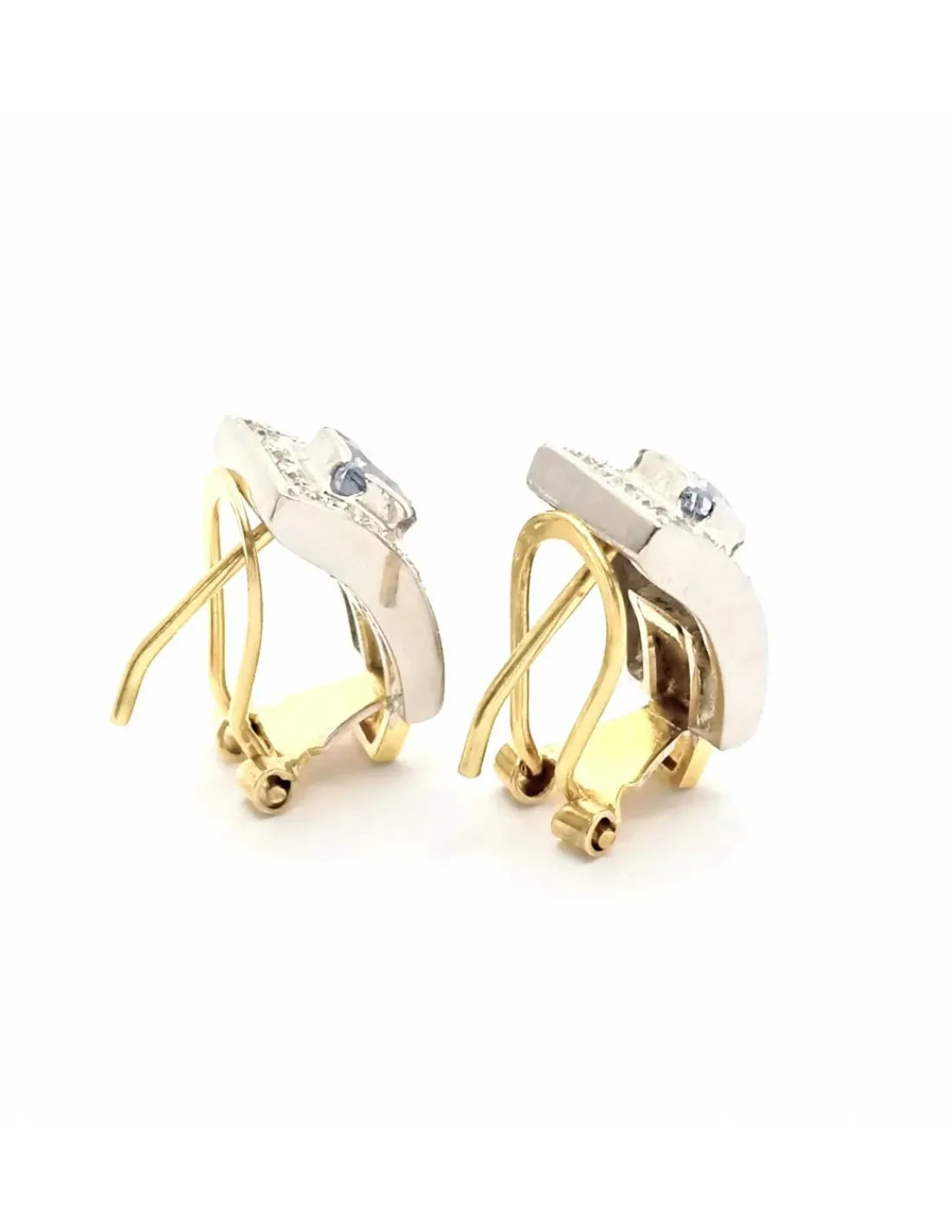 Best Sale Pendientes bicolor aguamarina y circonitas oro 18k Especial Piedras Preciosas | Pendientes De Oro