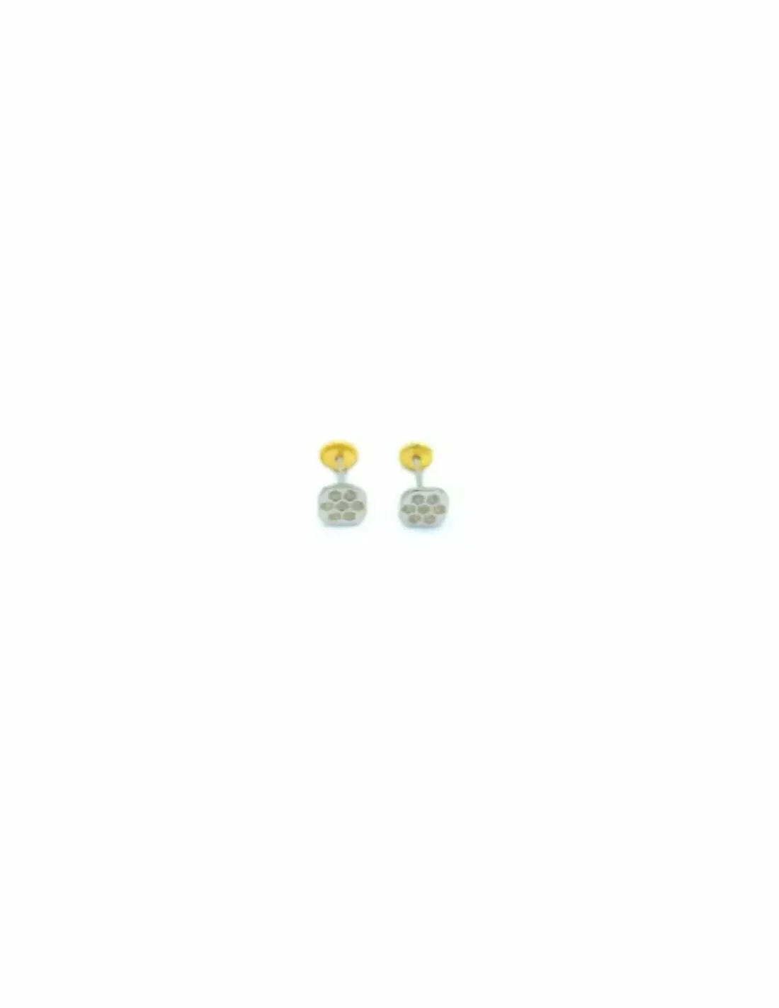 Cheap Pendientes bicolor circonitas oro 18k - 1cm - 0,74gr Pendientes De Oro
