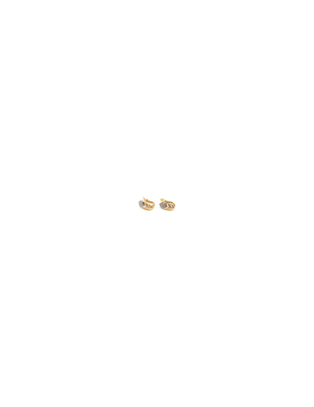 Best Sale Pendientes bicolor circonitas oro 18k - 1cm - 1,6gr Pendientes De Oro