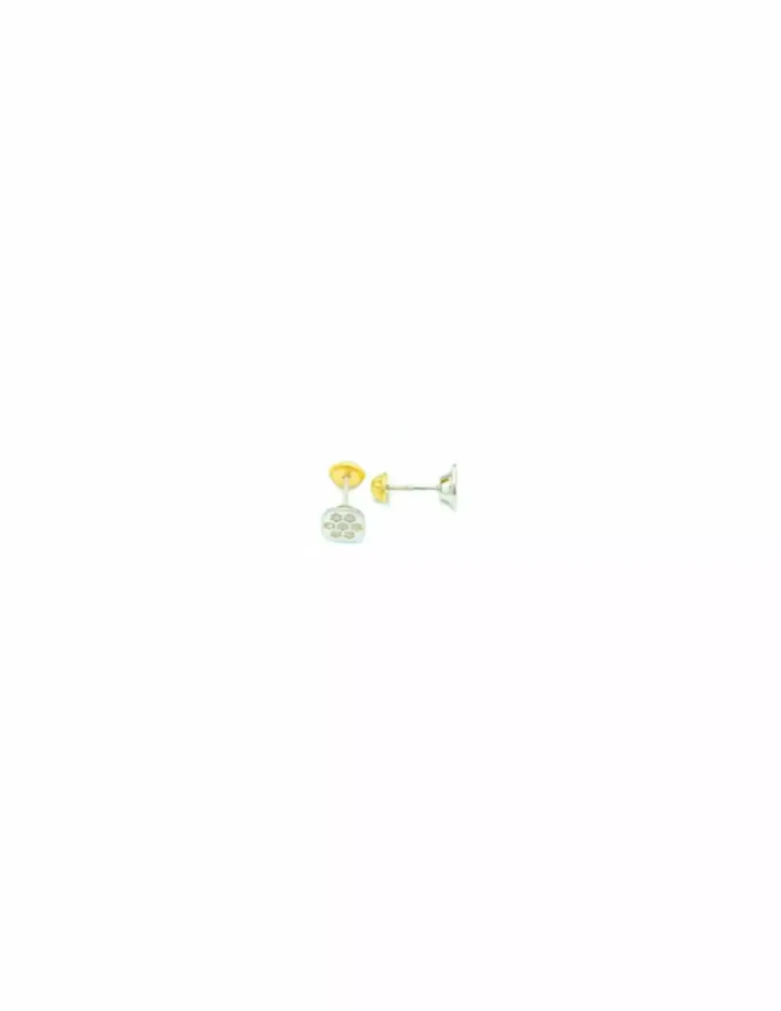 Cheap Pendientes bicolor circonitas oro 18k - 1cm - 0,74gr Pendientes De Oro