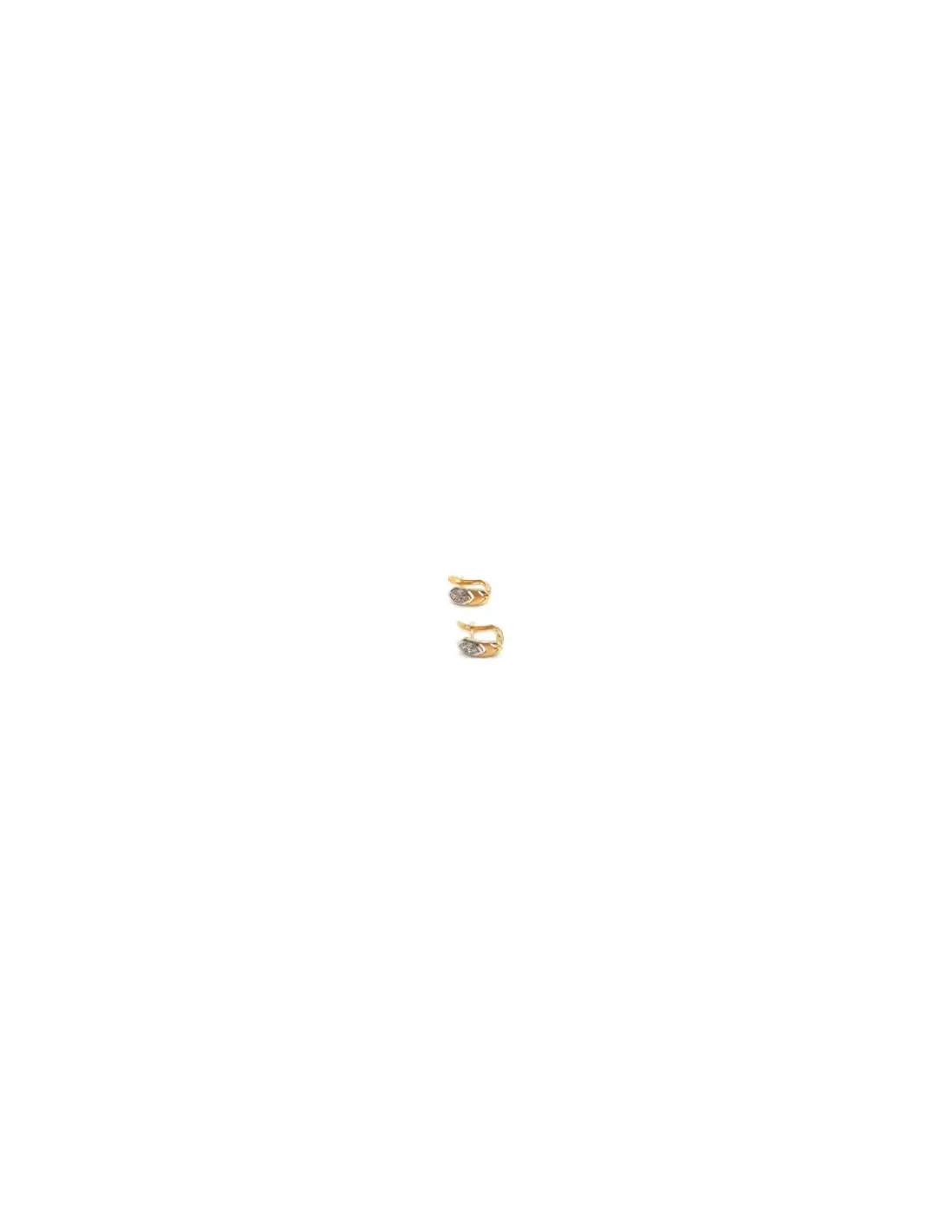 Best Sale Pendientes bicolor circonitas oro 18k - 1cm - 1,6gr Pendientes De Oro