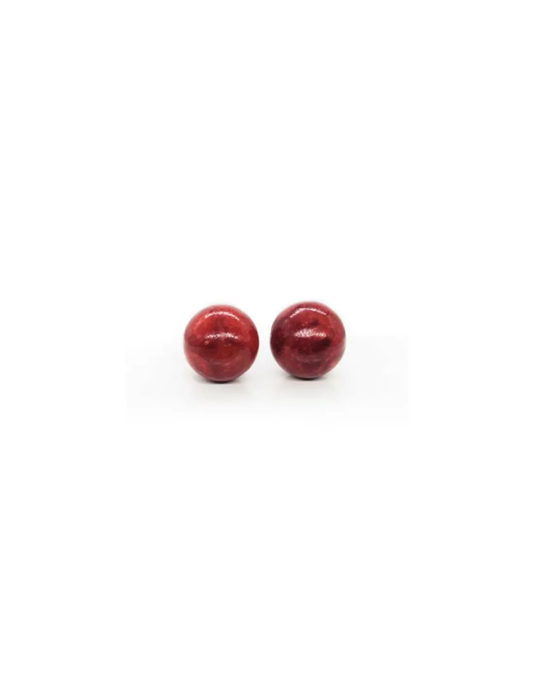 Fashion Pendientes bola coral plata de Ley - 10mm Pendientes De Plata