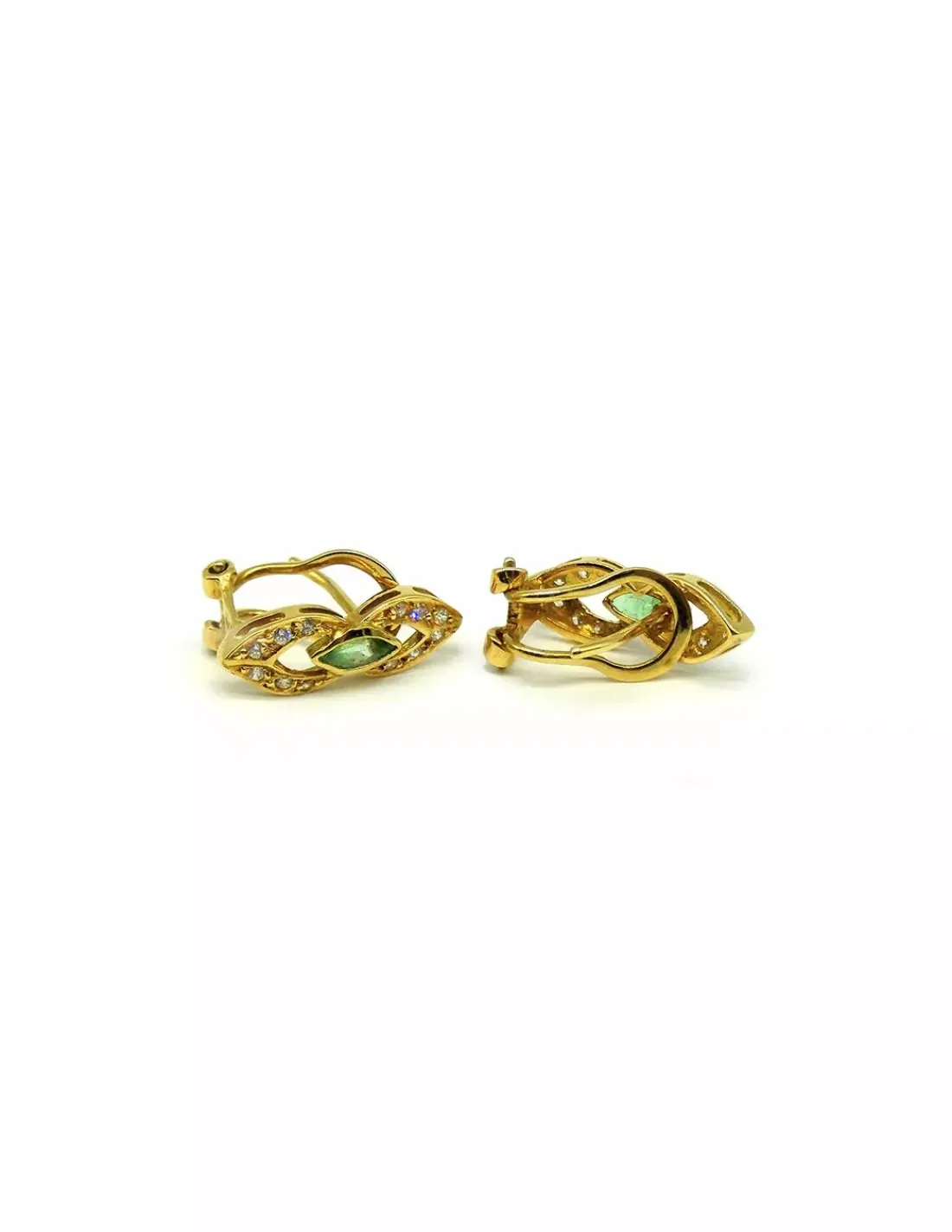 Flash Sale Pendientes circonita verde oro 18k Pendientes De Oro