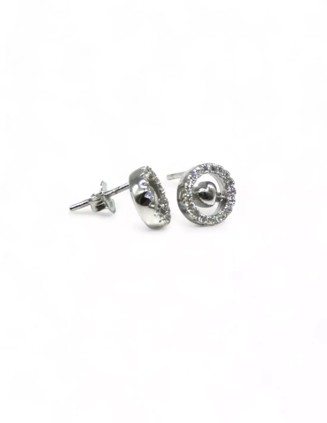 Hot Pendientes circonitas y corazón plata 925 Pendientes De Plata