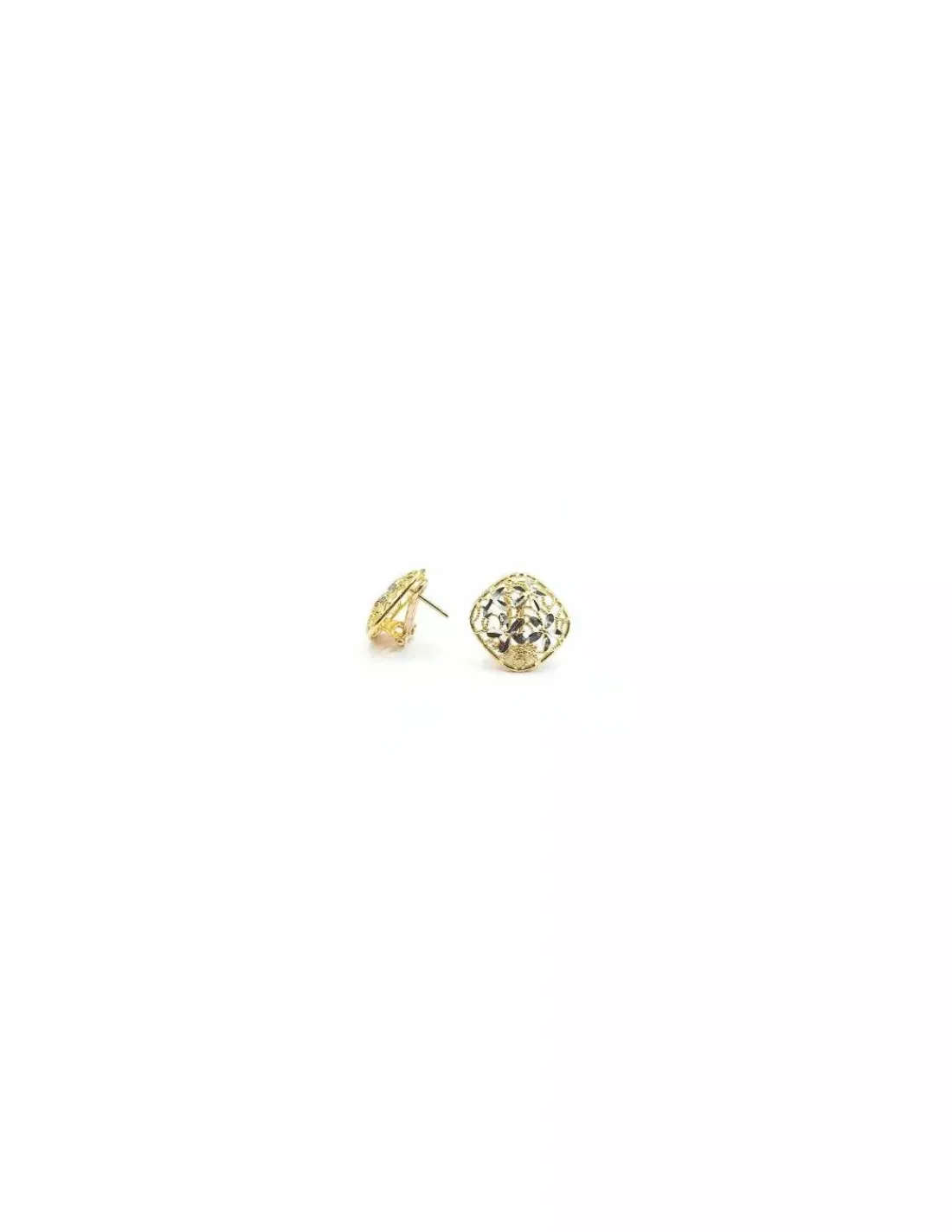Store Pendientes con flores bicolor oro 18k Pendientes De Oro