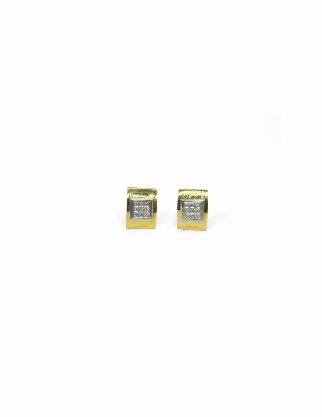 Best Sale Pendientes cuadrado bicolor oro 18k Pendientes De Oro