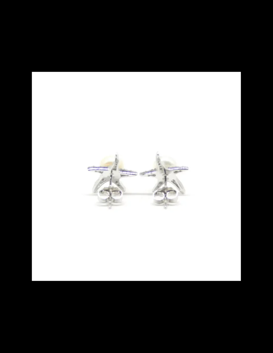 Best Pendientes estrella de mar perla cultivada blanca plata de Ley rodiada Pendientes De Plata