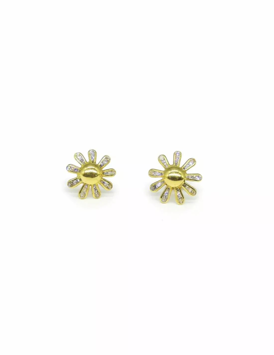 Cheap Pendientes flor circonitas en los pétalos oro 18k Pendientes De Oro