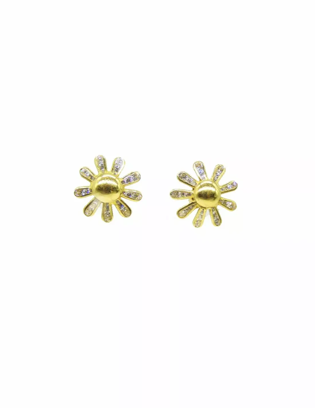 Cheap Pendientes flor circonitas en los pétalos oro 18k Pendientes De Oro