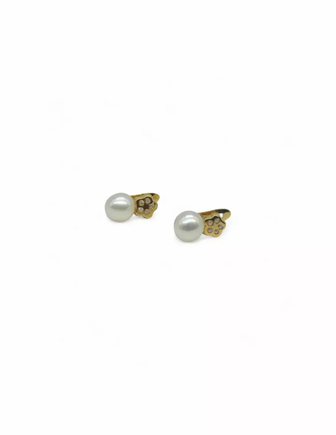 Cheap Pendientes flor circonitasy perla oro 18k Pendientes De Oro