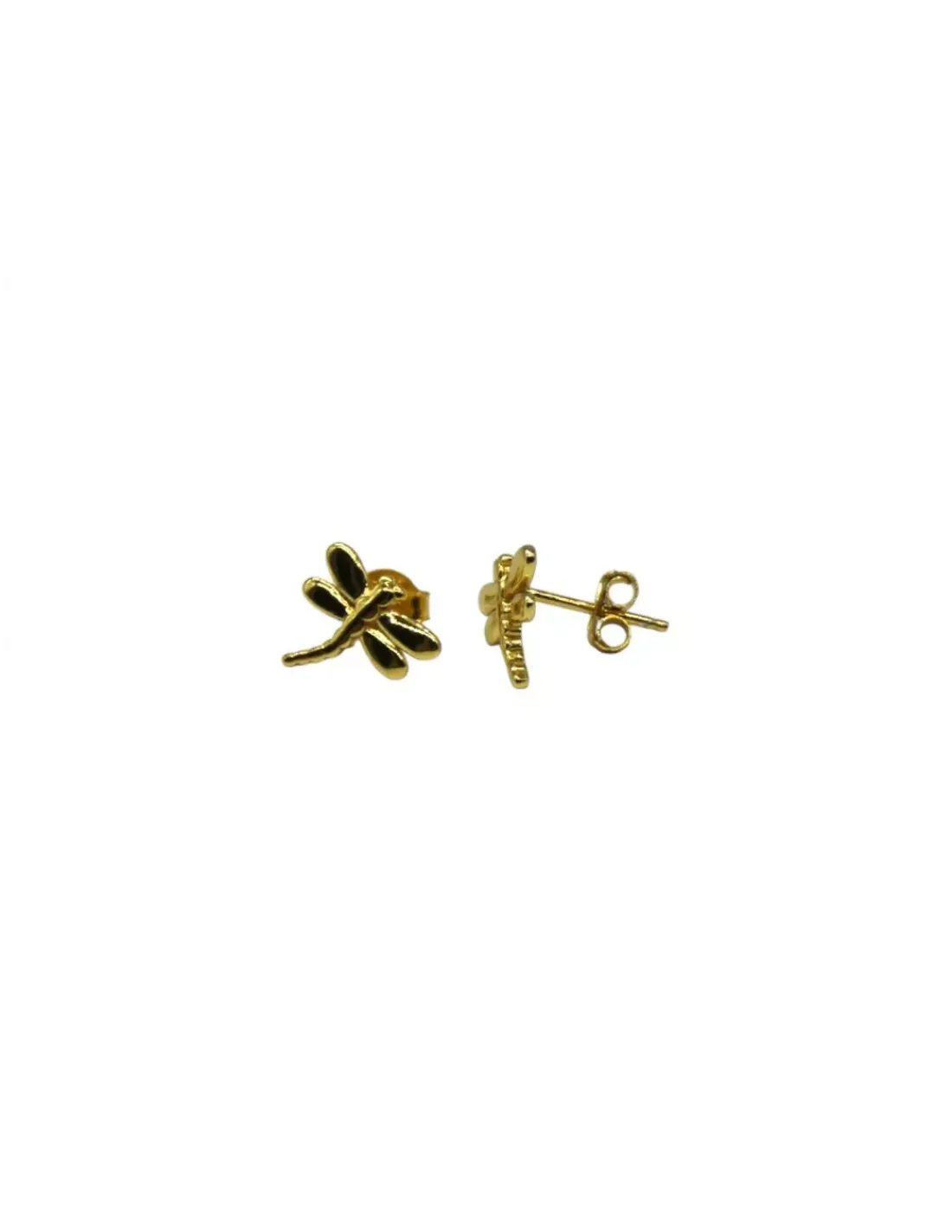 New Pendientes libélula plata dorada 925 Pendientes De Plata