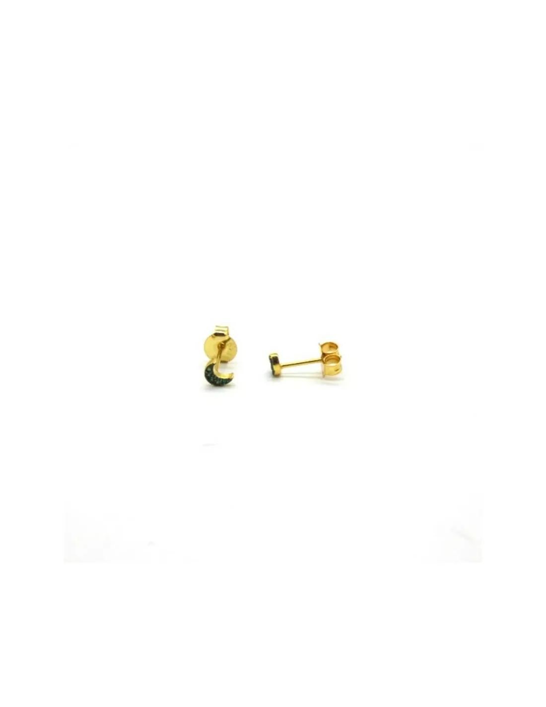 Online Pendientes luna plata dorada Pendientes De Plata