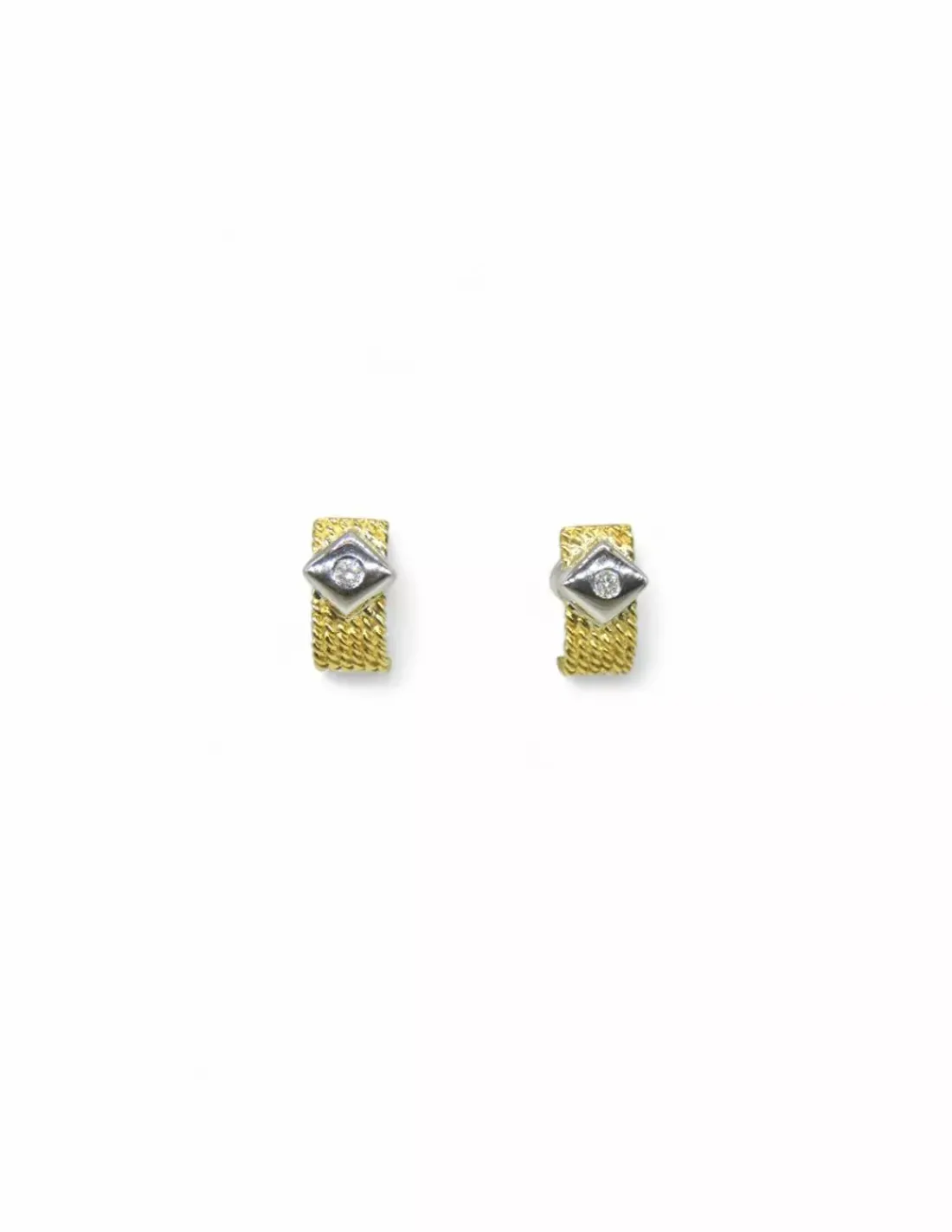 Fashion Pendientes maya con diamante oro bicolor 18k Pendientes Con Brillantes | Pendientes De Oro