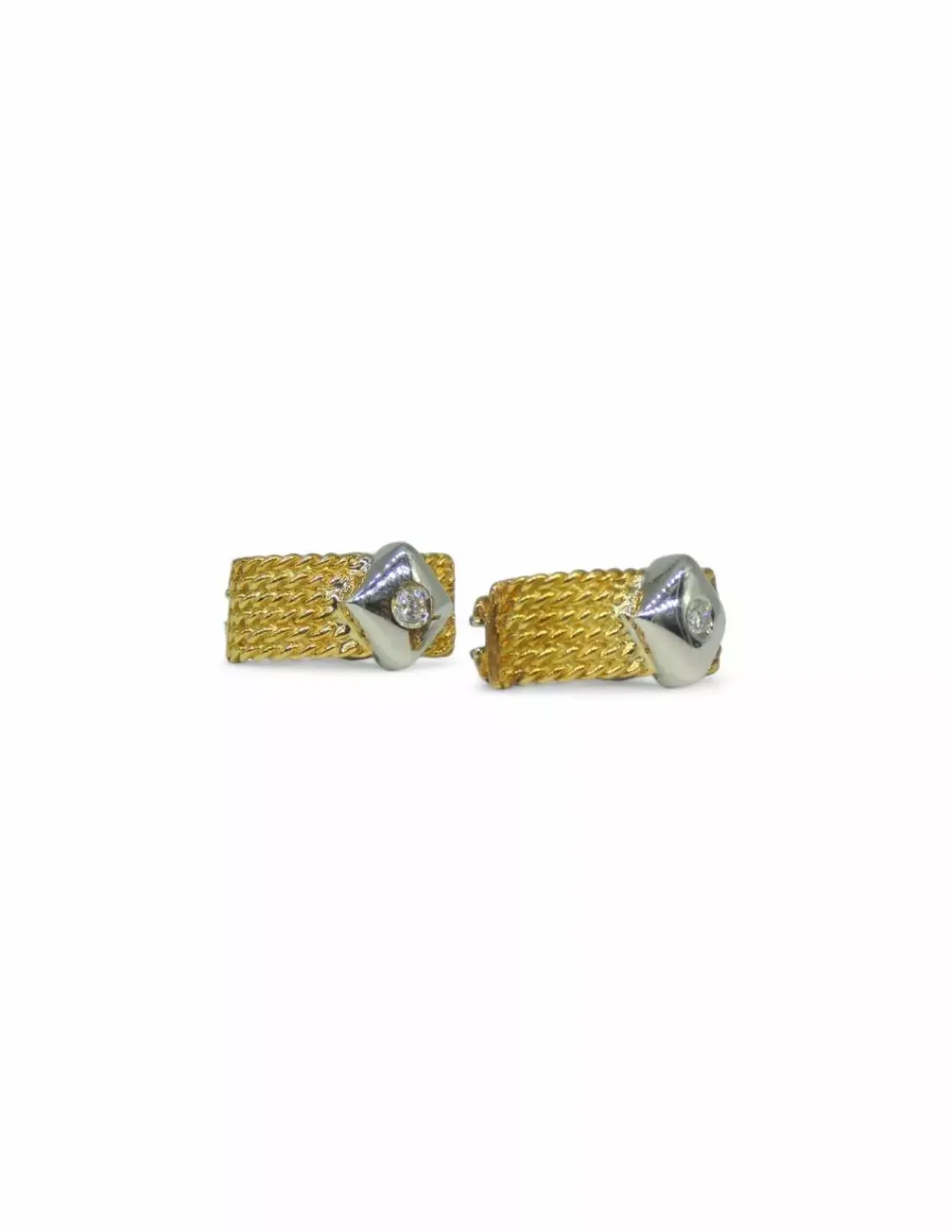 Fashion Pendientes maya con diamante oro bicolor 18k Pendientes Con Brillantes | Pendientes De Oro