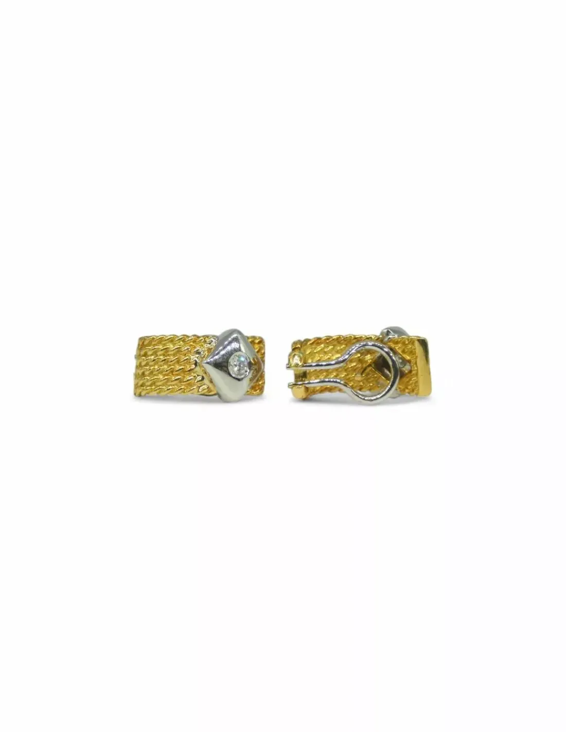 Fashion Pendientes maya con diamante oro bicolor 18k Pendientes Con Brillantes | Pendientes De Oro