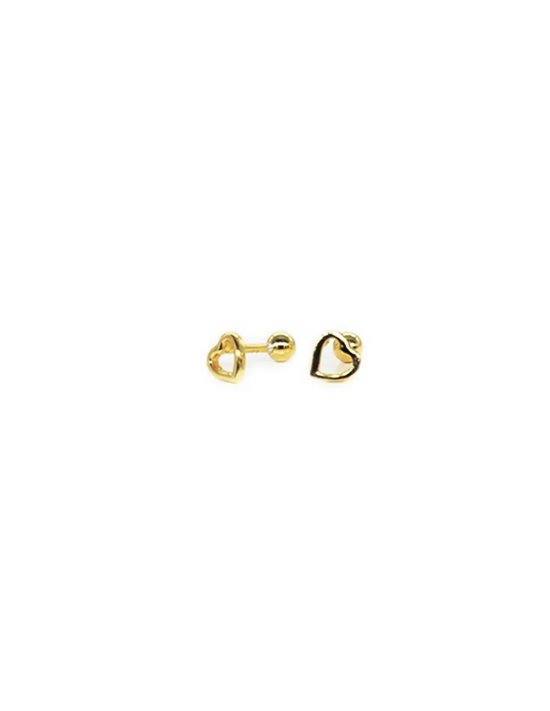 Shop Pendientes miniatura corazón cierre rosca plata chapada oro 5mm Pendientes De Plata