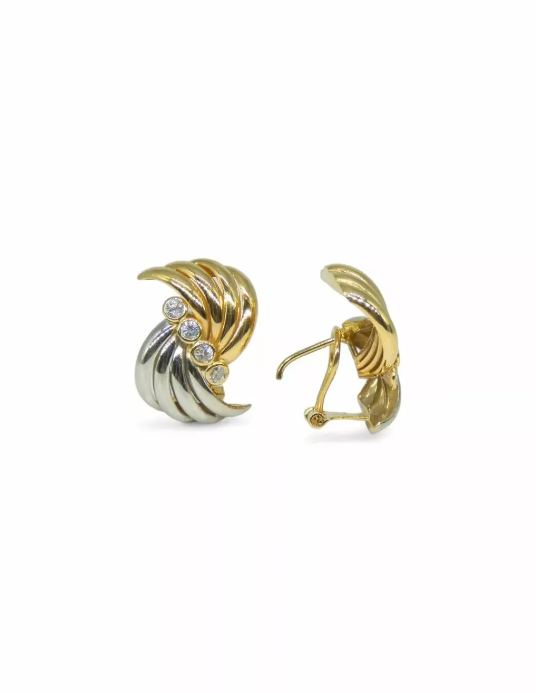 Flash Sale Pendientes nudo en oro blanco y amarillo de 18k Pendientes De Oro