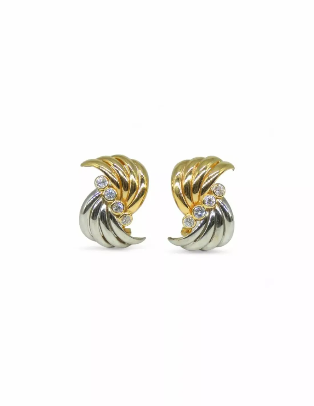 Flash Sale Pendientes nudo en oro blanco y amarillo de 18k Pendientes De Oro