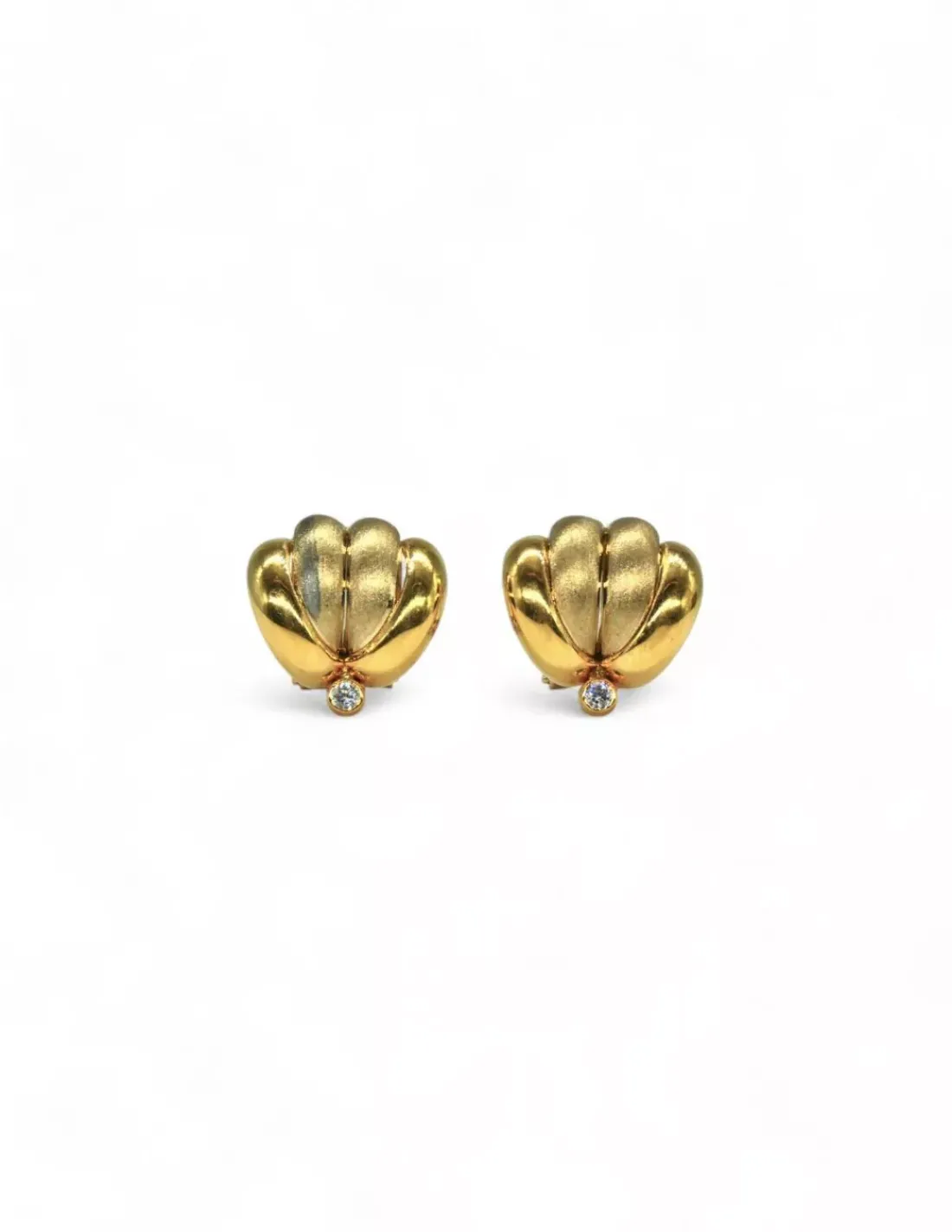 Shop Pendientes ondas bicolor circonita oro 18k Pendientes De Oro