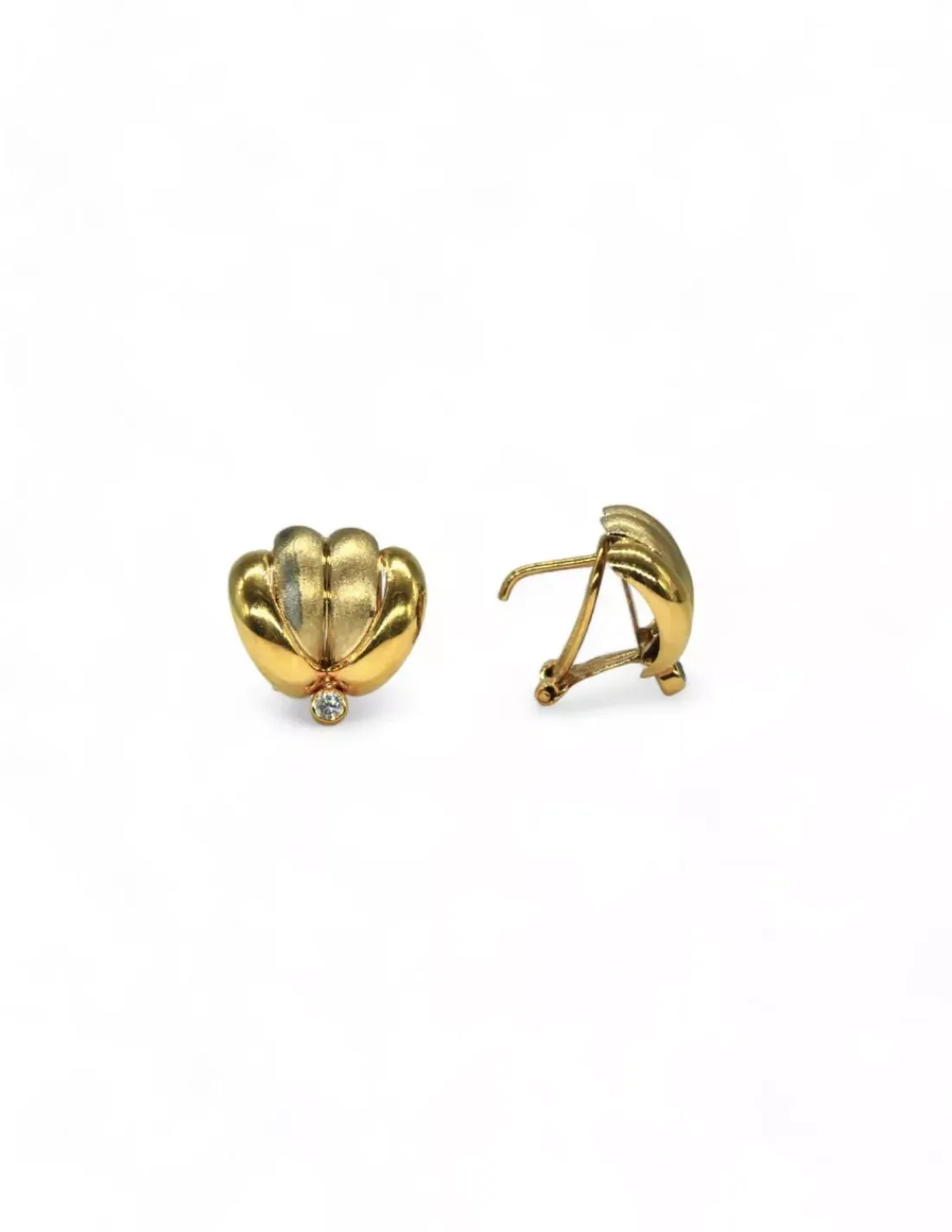 Shop Pendientes ondas bicolor circonita oro 18k Pendientes De Oro