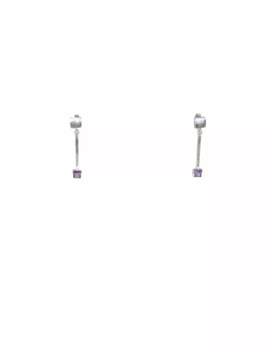 Cheap Pendientes palo largo con circonita morada oro 18k Pendientes De Oro