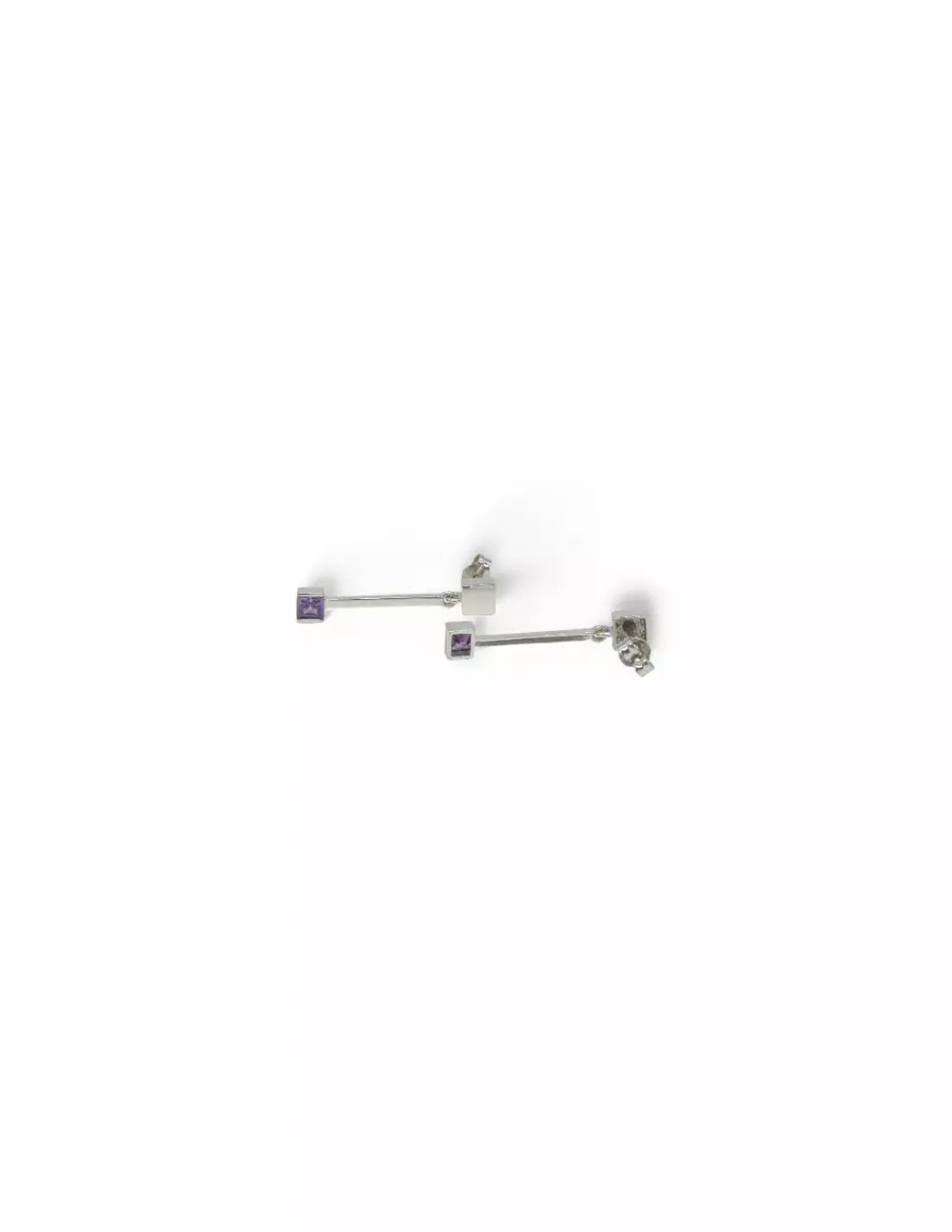 Cheap Pendientes palo largo con circonita morada oro 18k Pendientes De Oro